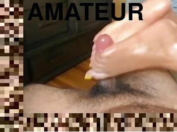 Yellow toes footjob