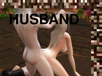While the husband is sailing on a boat, his wife is fucked The Witcher  Kukold