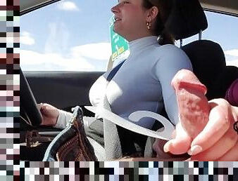 Jane Gives You a Handjob While Driving to Dinner!