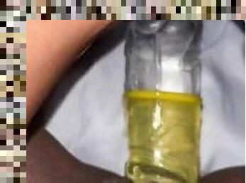 masturbação, orgasmo, cona-pussy, amador, babes, ébona, brinquedo, penetração-de-braço, preto, dildo