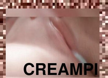 extrem, fitta-pussy, amatör, creampie, slyna, sprut, tight, kuk, retande