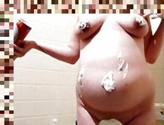 7 Months Pregnant, My Whip Cream Fun Had Me So Wet I Couldn't Hold My Pee In The Bath