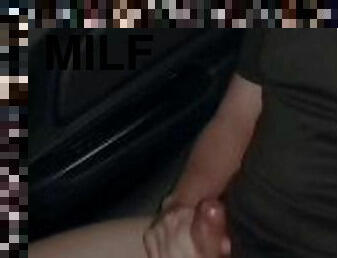 milf cought me handjob in the car park