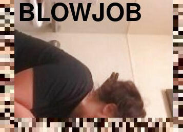 Came to her job made her stretch her throat with bbc cum in face