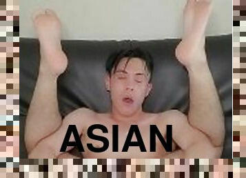 ? asian twink with butt plug jacking off and cumming ?
