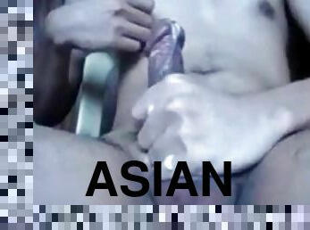 asiatisk, amatør, eldre, cumshot, homofil, cum, alene, twink