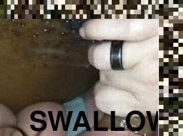 Thick white girl swallows BBC. Super sloppy