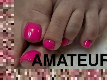 Pink toe nails