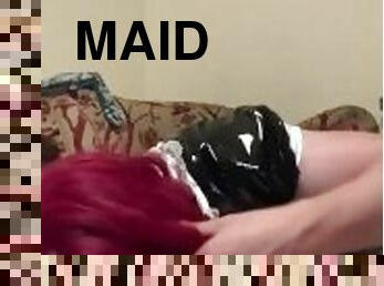 Sissy maid gives great blowjob