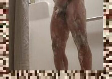 Soapy DICK- post workout shower