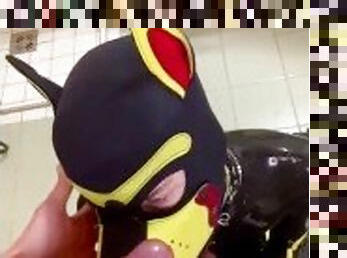 Pup Devil gets dominated and pissed on