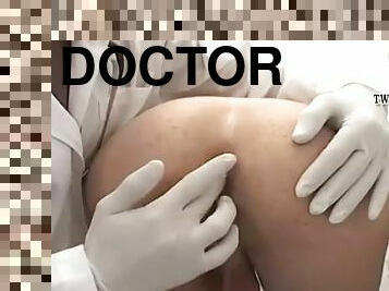 Teen Latino boy gets his first anal prostate exam after giving the doctor a urine sample
