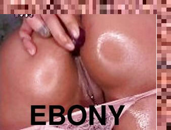 Ebony buttplug play