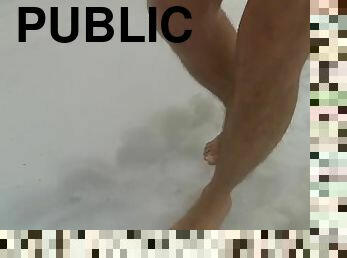 asiatic, cur, nudist, public, amatori, negru, picioare, cur-butt, solo