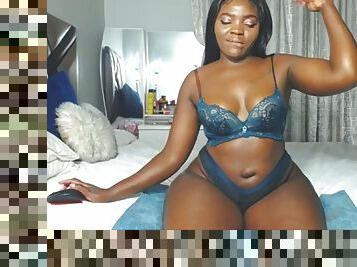 Thick booty ebony shows lips through panties