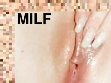 masturbation, fitta-pussy, amatör, milf, leksak, rödhårig, dildo, ensam, vått, saftig