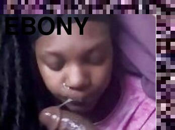 Ebony teen sucks dick for gas money to boyfriend house