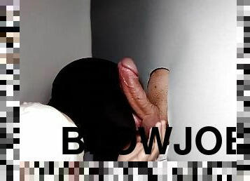 amatør, blowjob, homofil, svelging, gloryhole, første-gang, cum, melk