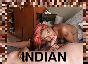 Indian girl prefers white cock over brown cock  dirty talking  blowjob  interracial