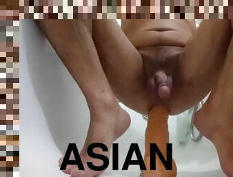 asiatisk, extrem, fisting, pissande, amatör, anal, dildo, ensam