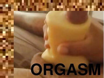 Solo male fleshlight with intense male orgasm