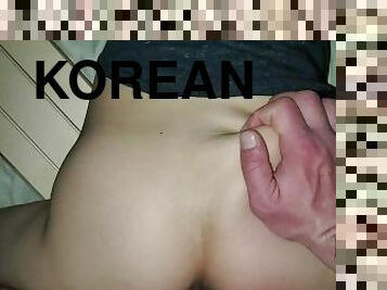 asiatisk, amatör, brudar, cumshot, blandade-raser, milf, hardcore, creampie, knullande, koreansk