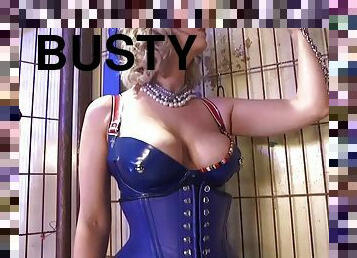 Busty Strapon Mistress Pegging Subject After Releasing Him