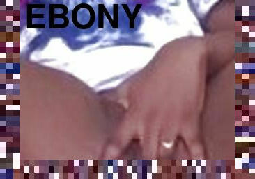 Ebony outside masterbation