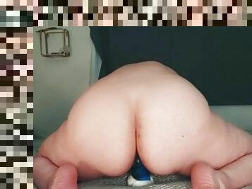 Naughty Chubby Girl rides a Big Dildo when her boyfriend isn't home- BBW Cowgirl - AlessaloveX