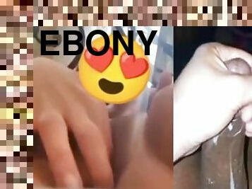 Horny Redbone Ebony Rubs Pussy to BBC