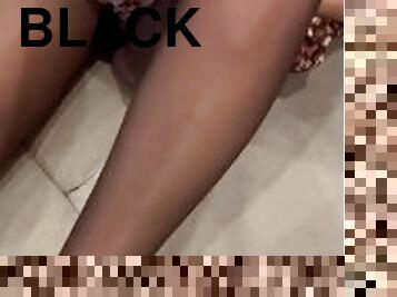 pantyhose, amateur, menghisap-zakar, peju, hitam, kaki, merangkap, rambut-kuning, nylon, kaki-legs