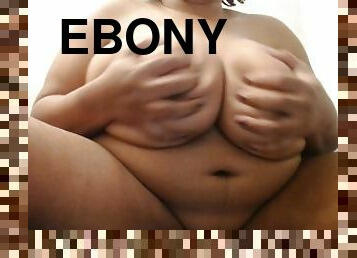 Ebony big tit masturbation