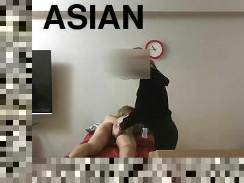 Legit Blonde Masseuse Giving In To Huge Asian Cock 1st Appointment Pt1