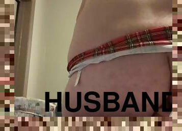 Sissy husband rides cock