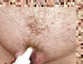 klitoris, hårete, onani, orgasme, pussy, amatør, leke, bbw, alene, erting