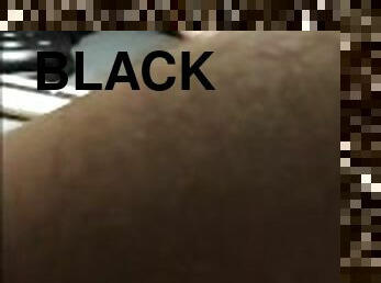 Big black dildo deep anal penetration