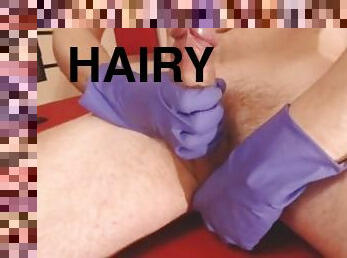 Huge Cumshot with Purple Gloves