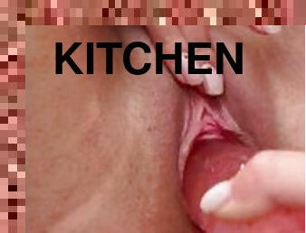 girlfriend kitchen pizza rubber dick