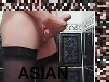 asiático, teta-grande, grande, masturbação, mãe-e-rapaz, orgasmo, magro, tiro-ao-alvo, pénis-grande, mãe