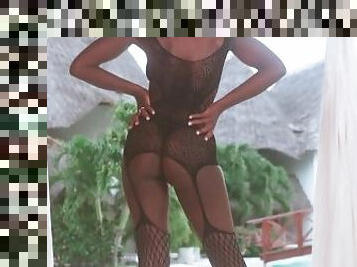 chatte-pussy, ébène, black, lingerie, serrée, assez, fumer, magnifique, africaine, jambes