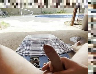 masturbation, gay, juckande, pool, ensam, bisexuell, retande