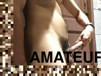 bad, masturbation, amatör, cumshot, sprut, ensam, kuk