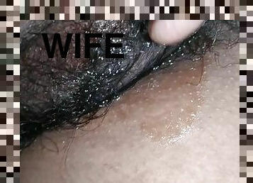 Fingering my wife's juicy pussy