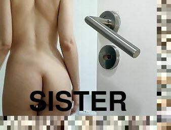 Spying my stepsister's friend masturbating in the bathroom
