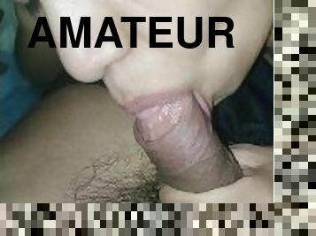 amatir, blowjob-seks-dengan-mengisap-penis, buatan-rumah, pasangan, sudut-pandang, pacar-perempuan, penis, pengisapan