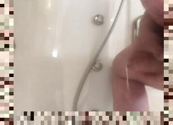 Quick cumshot in shower