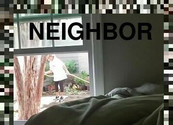 Jerking off in front of window while neighbor is outside pt 3