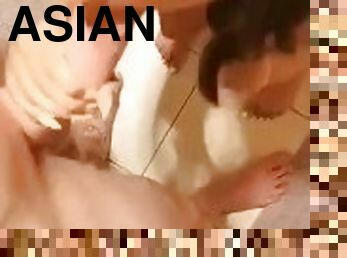 asiatisk, amatør, babes, blowjob, cumshot, stor-pikk, tenåring, første-gang, kåt, asiatisk-tenåring