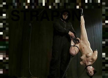 Elise Graves In Strapped Slave Suspended By Chains