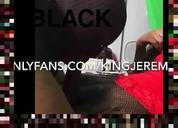 Sucking big black tranny dick, subscribe to onlyfans for full video
